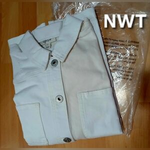 Women's White-Cream colorblocked Unlined Denim Jacket
